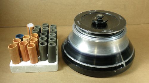 Sorvall sla-600tc super-lite fixed angle centrifuge rotor w/ (22) tube adapters for sale