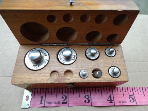 Vintage Grams Precision Calibration Jewelry Scale Weight Set 100 50 20 10 2