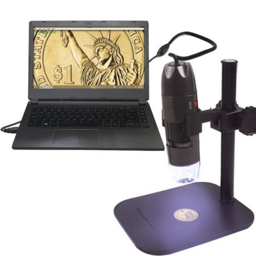 Digital Microscope 8LED 800X USB Charger Endoscope Magnifier Camera + Lift Stand