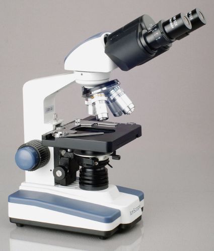 40X-2500X LED Lab Binocular Compound Microscope w 3D Two-Layer Mechanical Stage