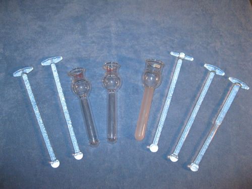 Lot 3 glass kontes lurex 40 ml tissue grinder homogenizer set with masher sticks for sale