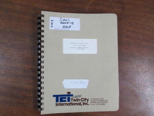 Twin City Intl TCI TC-2000 Manual, Original