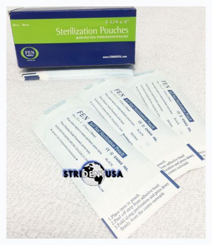 400 Sterilization Pouches 2 1/4 x 4&#034; Self Sealing Autoclave Dental Tatoo sterile