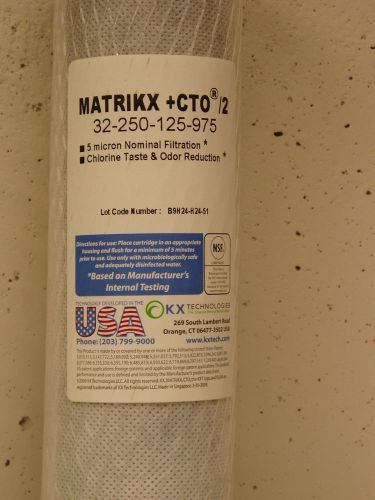Matrikx CTO 32-250-125-975 10&#034; Chlorine Taste Odor Reduction Carbon Filter 5M