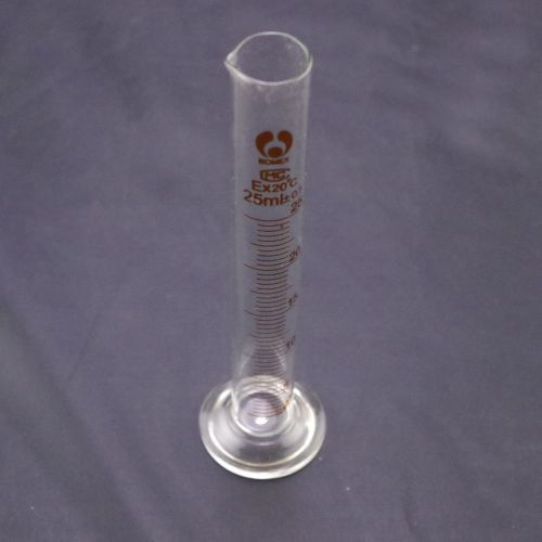 graduated cylinder measuring 25ml lab glass new x1