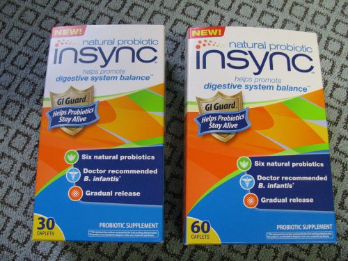 (2) Box&#039;s of INSYNC Probiotic (90) Caplets Digestive Balance exp 7/2015