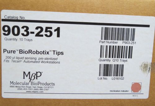MBP BioRobotix 200µL Liquid Sensing Pipet Tips 10 Trays # 903-251