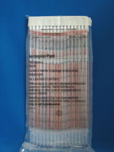 Costar  serological pipets 10ml 1/10 orange polystyrene pk 50 #4100 for sale
