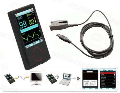 CE FDA Handheld Pulse Oximeter,Spo2 monitor,2.8&#034;TFT,Perfusion Index +PC software