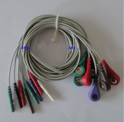 New din ECG lead wire, 10 leads, snap, AHA, YLH223EO