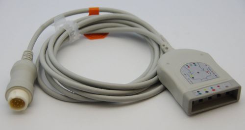 Ecg ekg 12 pin 5 leads trunk cable with aa style yoke for philips h/p viridia for sale