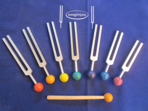 Harmonic spectrum healing tuning forks+removable matching color balls for handle for sale