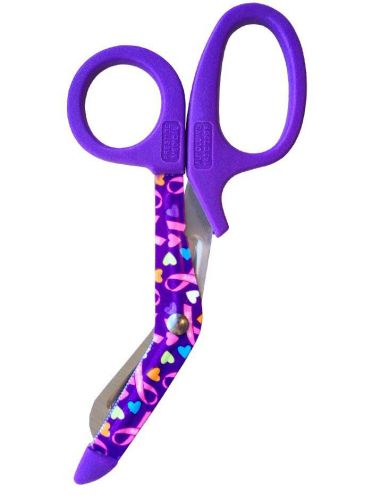 Scissors utility shears medical emt ems 5.5 new purple pink ribbon prestige for sale