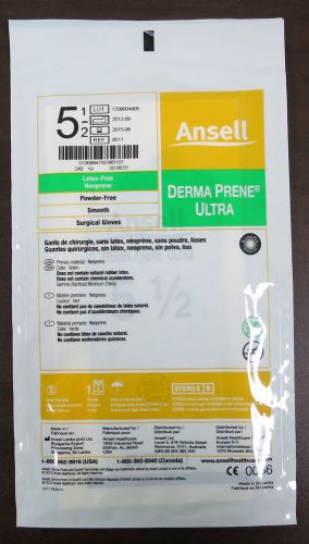Ansell 8511 derma prene ultra surgical gloves size 5 1/2 (lot of 12) for sale