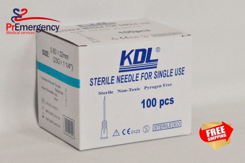 Package of 100 * Disposable Sterile Needles Size 23G