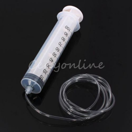 100ml large nutrient measuring plastic syringe + 1.2m handy sterile tubing tube for sale