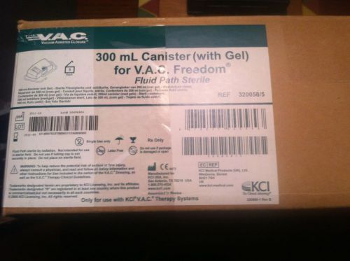 Case of 6 KCI 300MLCanisters W/Gel for V.A.C. Freedom Fluid Path Sterile