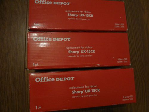 LOT OF 3 OFFICE DEPOT BRAND Sharp UX-15CR UX15CR fax films UX-500 510A 1300 1400