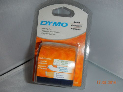 DYMO LetraTag Variety Tape - 3 Pack Refills  White  Clear NEW