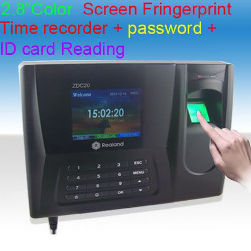 2.8&#034; Color screen  Biometric Attendance Fingerprint Recorder w/Time Clock