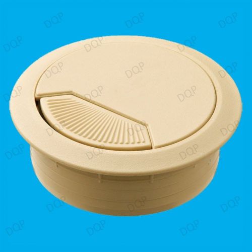 4x 60mm Beige Desk Worktop Counter Cable Tidy Surface Hole Insert For Neat Wires