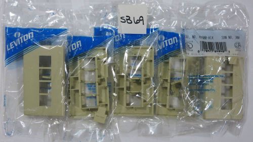 5 Leviton Modular Furniture Faceplate 4-Port 49900-H14 Ivory NOS Herman Miller