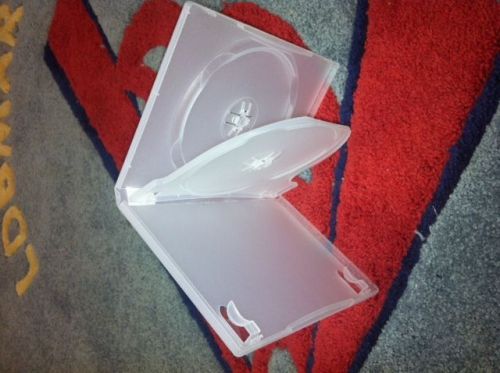 50 14mm clear double 2 dvd cases w/swing tray psd44 for sale