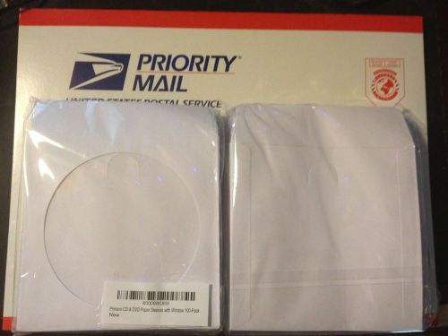 NEW 200 Paper CD CD-R DVD Sleeve Window Flap Envelope USPS 2-3 Priority Shipping