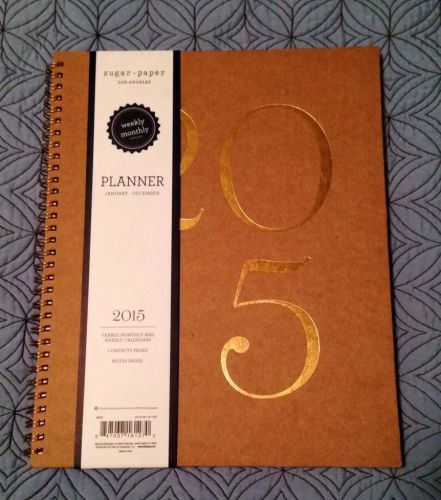 2015 Sugar Paper For Target Agenda Planner Kraft Gold Metallic SOLD OUT