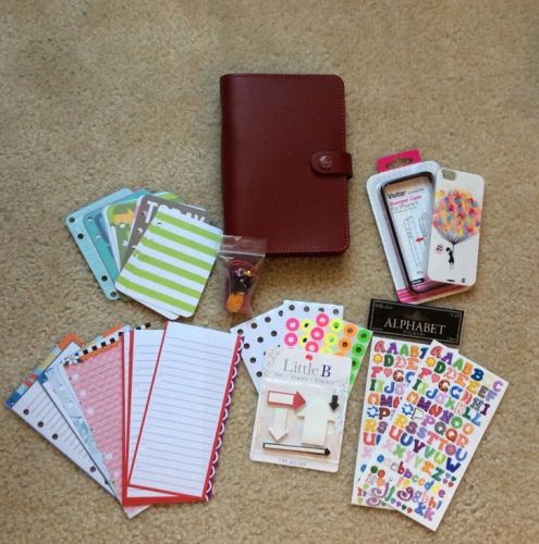 Filofax personal original pillarbox red with extras for sale