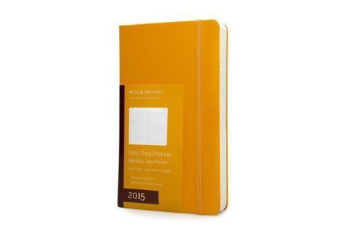 Moleskine 2015 daily diary/planner - orange yellow - 5&#034;x8 1/4&#034; for sale