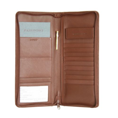Royce leather expanded all nappa cowhide document case - tan for sale