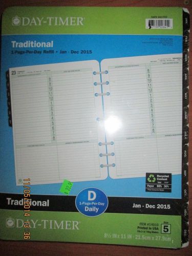 2015 Day Timer Traditional (1 page per day ) 8.5 x 11  Jan2015-Dec2015