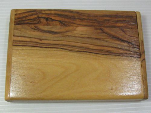 A JERUSALEM MADE OLIVE  TREE WOOD BUSINESS CARD BOX