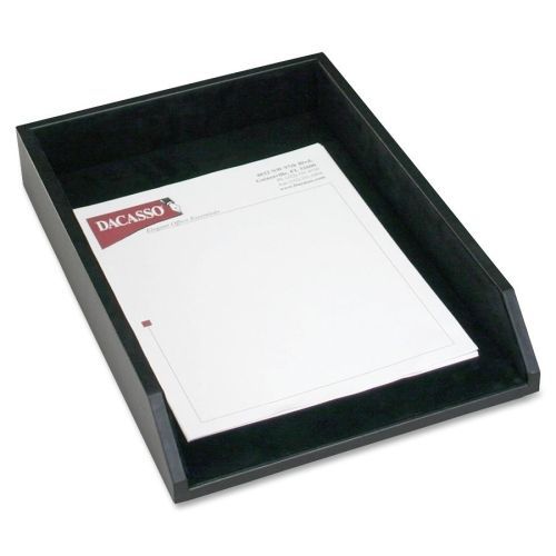 Dacasso legal tray - black leather - 2.5&#034; x 10.6&#034; x 15.3&#034; - leather - black for sale