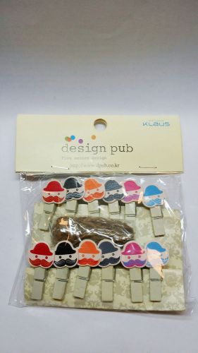 New Cute Wooden Paper Clip for Stationary Desk Accessories of12 set with in pack