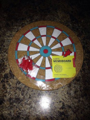 Kikkerland darts memo cork board w/ dart pushpins dorm locker wall decor for sale