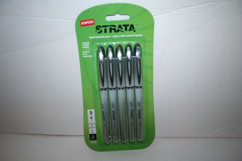 New 1pck Staples STRATA Liquid Rollerball Pens extra fine needle tip 0.5mm#21354