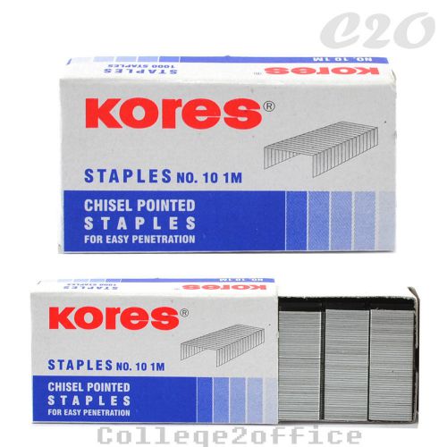 1 Box of KORES No. 10 1M Staple PINS Good Quality Metal 1000 PINS
