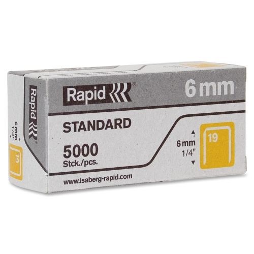 Rapid R23 No.19 Fine Wire 1/4&#034; Staples - 0.25&#034; Leg - 0.50&#034; Crown - 5000/Box