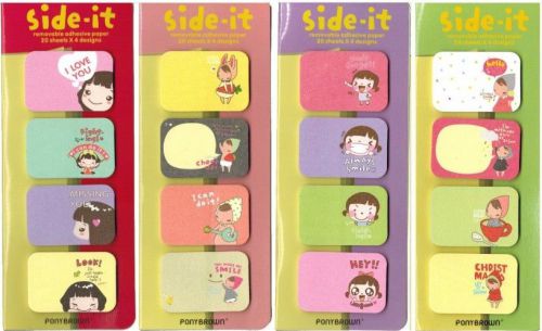Set of 320 &#034;Side It&#034; Page Flags and Sticky Notes [4 booklets each with 4 styles