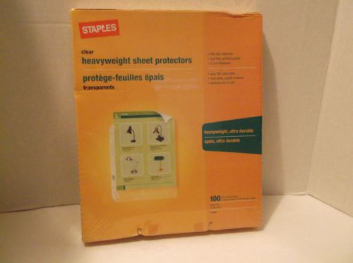 Staples Heavyweight Sheet Protectors 100 per pack Clear Transparents UNOPENED