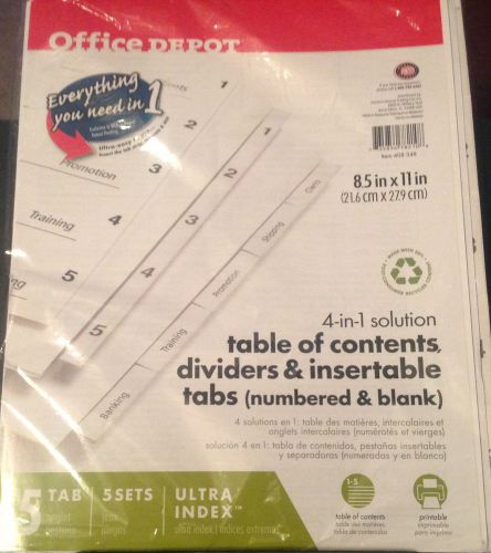 Office Depot® Brand Ultra Index 4-In-1 Solution Table Of Contents, Dividers, etc