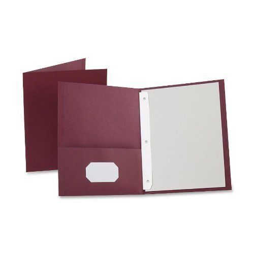 NEW Oxford Twin Pocket Folder With Fastener, 25 Box, Letter, Burgundy 57757