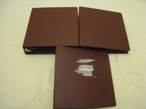 Used lot of 3 (2-1/2 inch binders) 3 ring presentation maroon for sale
