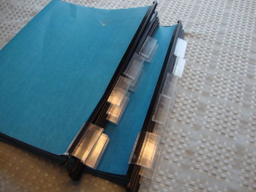 Hanging accordion folders, letter size, blue, 2 sets  with clear tabs for sale