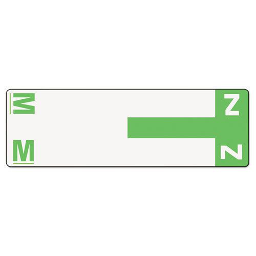 Alpha-Z Color-Coded First Letter Name Labels, M &amp; Z, Light Green, 100/Pack