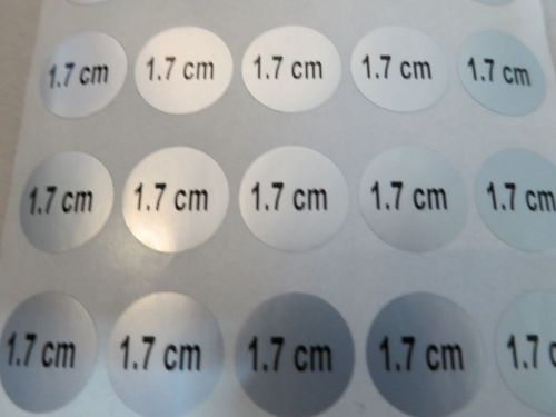 200 silver matte round personalized waterproof name stickers labels 1.8cm tags for sale