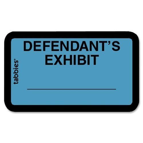 NEW TAB58093 - Legal Exhibit Labels, Defendant, 1-5/8x1, Blue