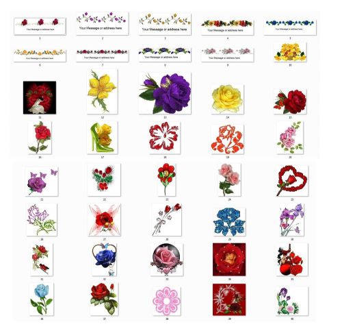 30 Personalized Return Address labels Glitter Flowers (gl2)